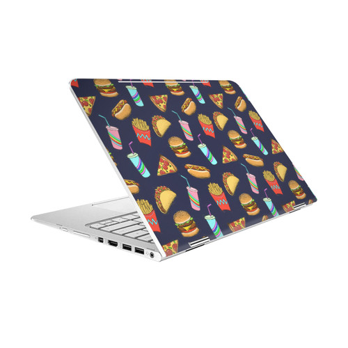 Micklyn Le Feuvre Patterns 2 Fast Food On Navy Vinyl Sticker Skin Decal Cover for HP Spectre Pro X360 G2