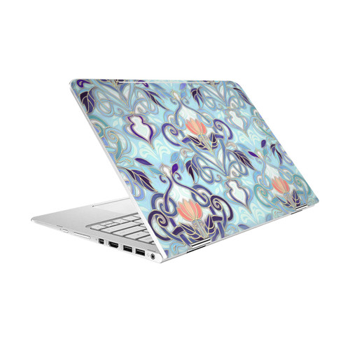 Micklyn Le Feuvre Patterns 2 Indigo Blue Art Nouveau With Peach Flowers Vinyl Sticker Skin Decal Cover for HP Spectre Pro X360 G2