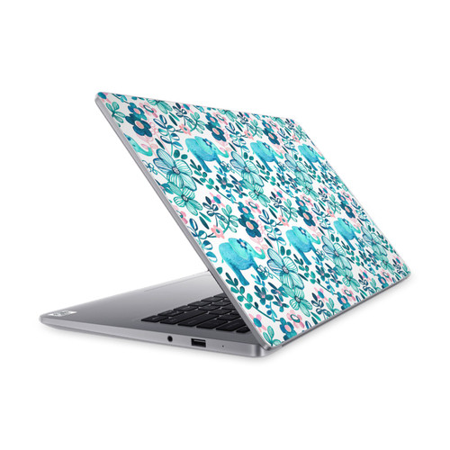 Micklyn Le Feuvre Patterns 2 Dusty Pink White And Teal Elephant Vinyl Sticker Skin Decal Cover for Xiaomi Mi NoteBook 14 (2020)