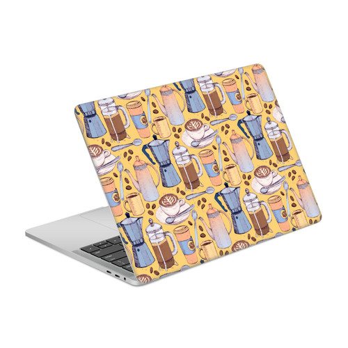 Micklyn Le Feuvre Patterns 2 Coffee Love On Yellow Vinyl Sticker Skin Decal Cover for Apple MacBook Pro 13" A1989 / A2159