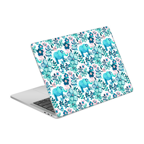 Micklyn Le Feuvre Patterns 2 Dusty Pink White And Teal Elephant Vinyl Sticker Skin Decal Cover for Apple MacBook Pro 13" A1989 / A2159