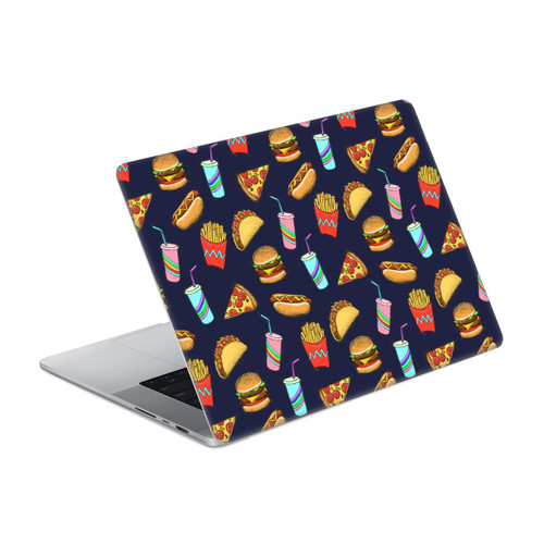 Micklyn Le Feuvre Patterns 2 Fast Food On Navy Vinyl Sticker Skin Decal Cover for Apple MacBook Pro 14" A2442