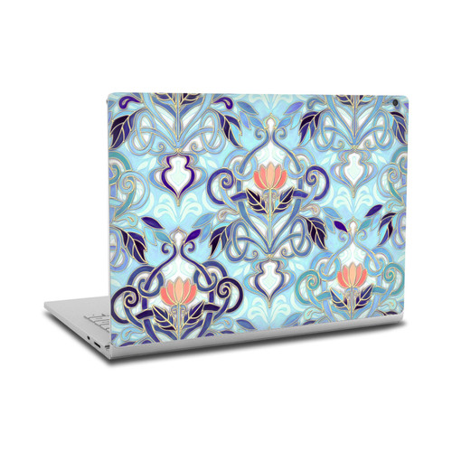 Micklyn Le Feuvre Patterns 2 Indigo Blue Art Nouveau With Peach Flowers Vinyl Sticker Skin Decal Cover for Microsoft Surface Book 2