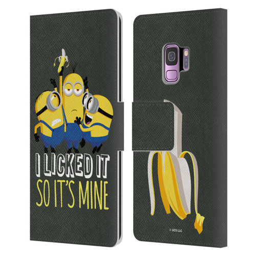 Minions Rise of Gru(2021) Humor Banana Leather Book Wallet Case Cover For Samsung Galaxy S9
