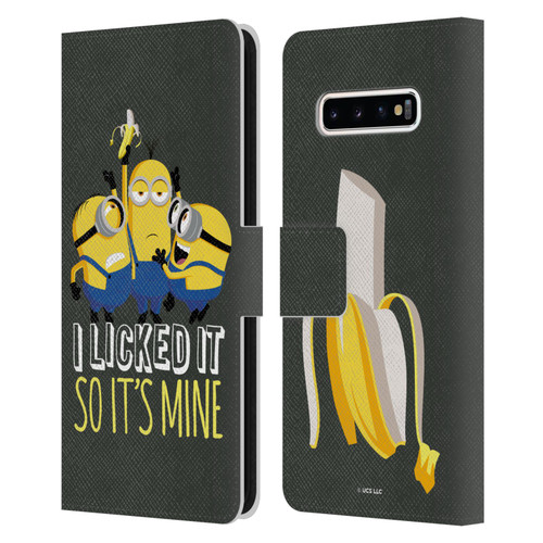 Minions Rise of Gru(2021) Humor Banana Leather Book Wallet Case Cover For Samsung Galaxy S10+ / S10 Plus