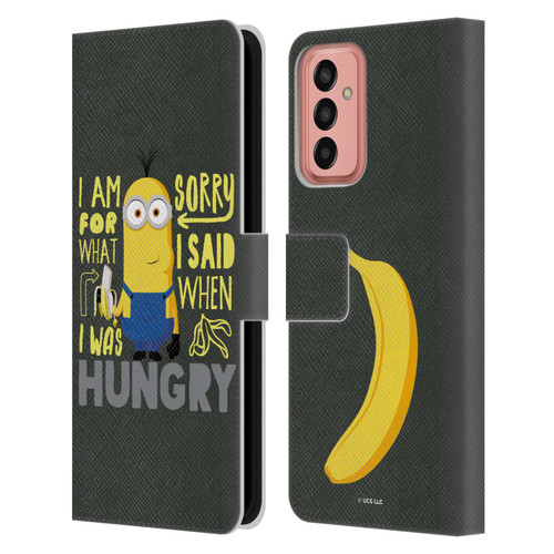 Minions Rise of Gru(2021) Humor Hungry Leather Book Wallet Case Cover For Samsung Galaxy M13 (2022)