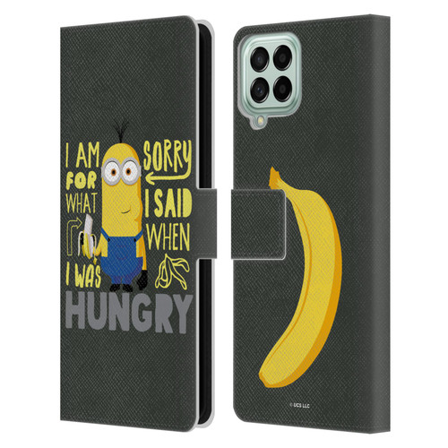 Minions Rise of Gru(2021) Humor Hungry Leather Book Wallet Case Cover For Samsung Galaxy M53 (2022)