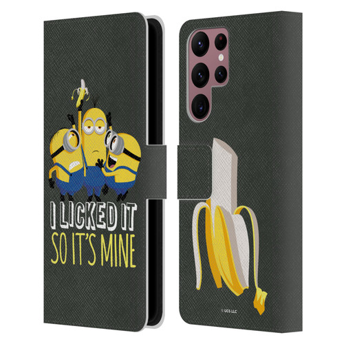 Minions Rise of Gru(2021) Humor Banana Leather Book Wallet Case Cover For Samsung Galaxy S22 Ultra 5G