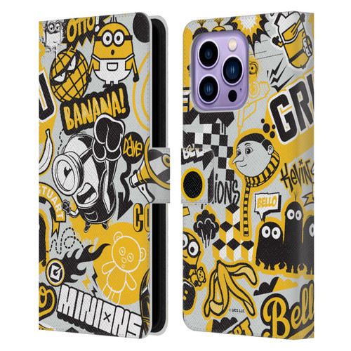 Minions Rise of Gru(2021) Iconic Mayhem Pattern 1 Leather Book Wallet Case Cover For Apple iPhone 14 Pro Max