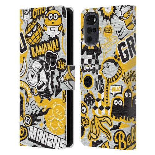 Minions Rise of Gru(2021) Iconic Mayhem Pattern 1 Leather Book Wallet Case Cover For Motorola Moto G22