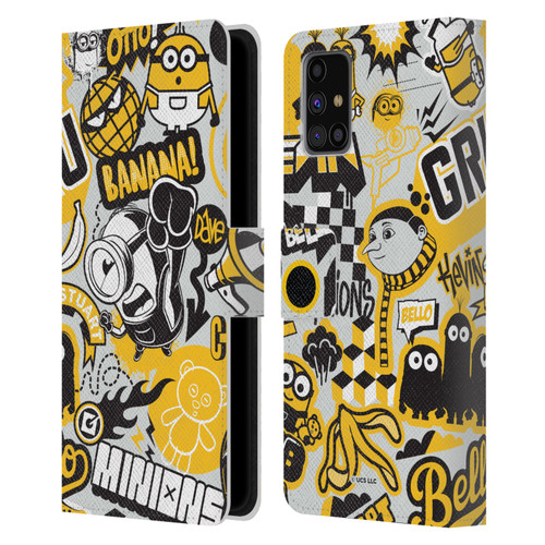 Minions Rise of Gru(2021) Iconic Mayhem Pattern 1 Leather Book Wallet Case Cover For Samsung Galaxy M31s (2020)