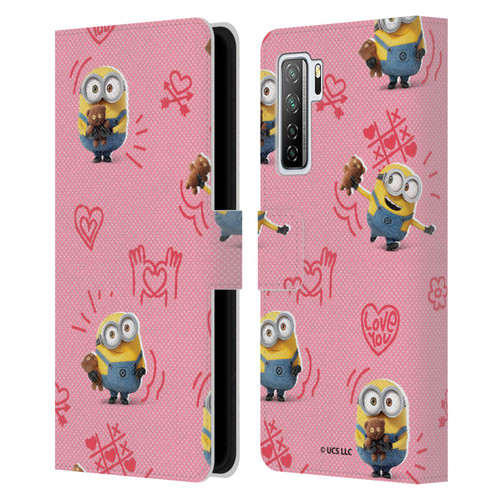 Minions Rise of Gru(2021) Valentines 2021 Bob Pattern Leather Book Wallet Case Cover For Huawei Nova 7 SE/P40 Lite 5G