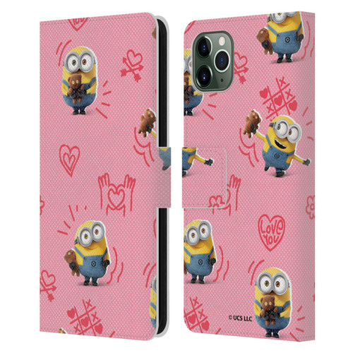 Minions Rise of Gru(2021) Valentines 2021 Bob Pattern Leather Book Wallet Case Cover For Apple iPhone 11 Pro Max