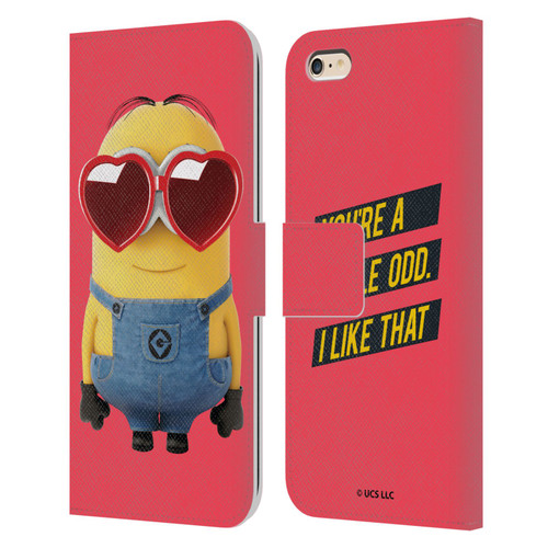 Minions Rise of Gru(2021) Valentines 2021 Heart Glasses Leather Book Wallet Case Cover For Apple iPhone 6 Plus / iPhone 6s Plus