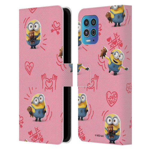 Minions Rise of Gru(2021) Valentines 2021 Bob Pattern Leather Book Wallet Case Cover For Motorola Moto G100