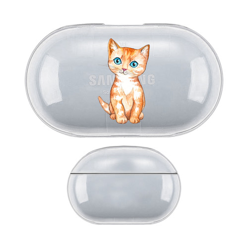 Micklyn Le Feuvre Animals Ginger Kitten Clear Hard Crystal Cover Case for Samsung Galaxy Buds / Buds Plus