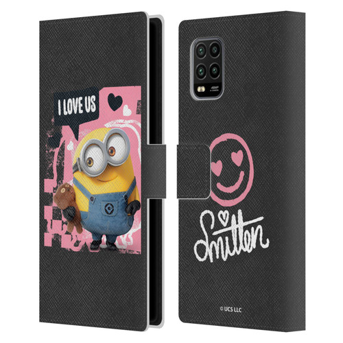 Minions Rise of Gru(2021) Valentines 2021 Bob Loves Bear Leather Book Wallet Case Cover For Xiaomi Mi 10 Lite 5G