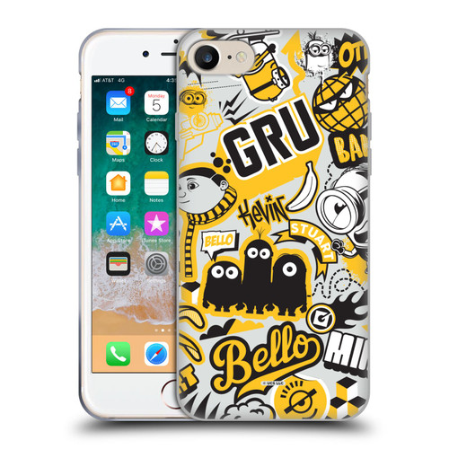 Minions Rise of Gru(2021) Iconic Mayhem Pattern 1 Soft Gel Case for Apple iPhone 7 / 8 / SE 2020 & 2022