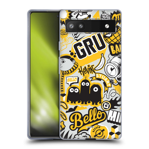 Minions Rise of Gru(2021) Iconic Mayhem Pattern 1 Soft Gel Case for Google Pixel 6a