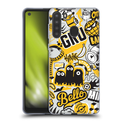 Minions Rise of Gru(2021) Iconic Mayhem Pattern 1 Soft Gel Case for Samsung Galaxy A21 (2020)