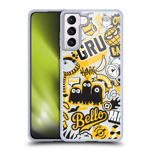 Minions Rise of Gru(2021) Iconic Mayhem Pattern 1 Soft Gel Case for Samsung Galaxy S21+ 5G