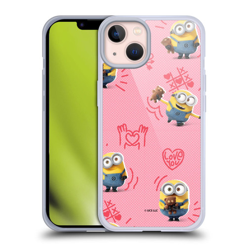 Minions Rise of Gru(2021) Valentines 2021 Bob Pattern Soft Gel Case for Apple iPhone 13