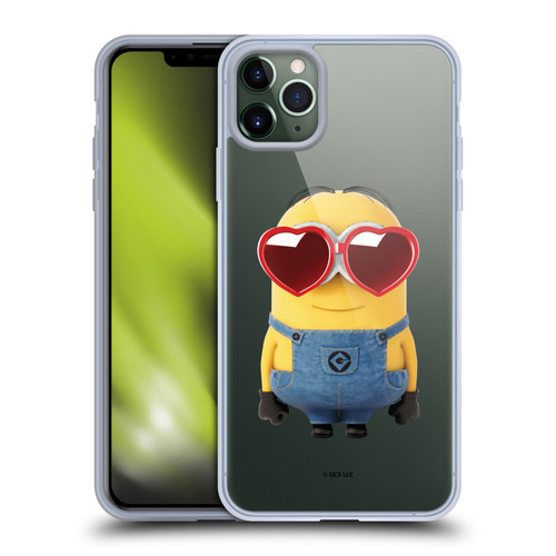 Minions Rise of Gru(2021) Valentines 2021 Heart Glasses Soft Gel Case for Apple iPhone 11 Pro Max