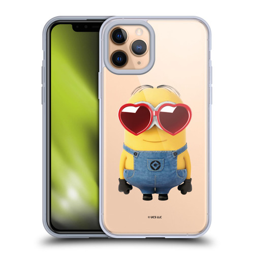Minions Rise of Gru(2021) Valentines 2021 Heart Glasses Soft Gel Case for Apple iPhone 11 Pro