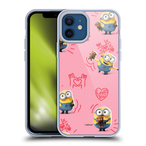 Minions Rise of Gru(2021) Valentines 2021 Bob Pattern Soft Gel Case for Apple iPhone 12 / iPhone 12 Pro