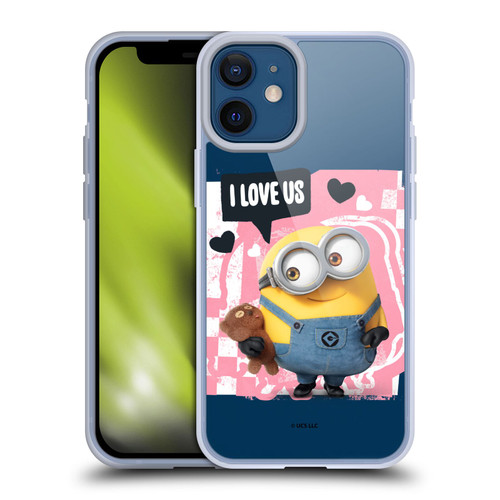 Minions Rise of Gru(2021) Valentines 2021 Bob Loves Bear Soft Gel Case for Apple iPhone 12 Mini