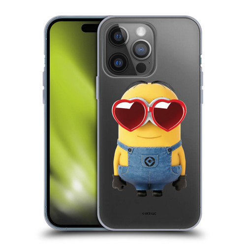 Minions Rise of Gru(2021) Valentines 2021 Heart Glasses Soft Gel Case for Apple iPhone 14 Pro
