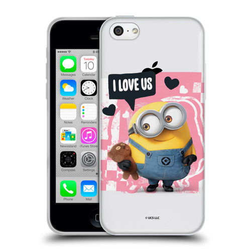Minions Rise of Gru(2021) Valentines 2021 Bob Loves Bear Soft Gel Case for Apple iPhone 5c