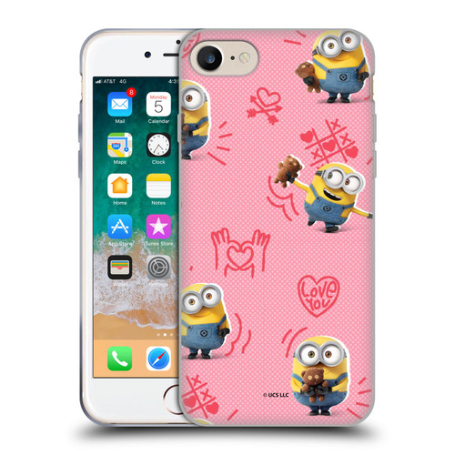 Minions Rise of Gru(2021) Valentines 2021 Bob Pattern Soft Gel Case for Apple iPhone 7 / 8 / SE 2020 & 2022