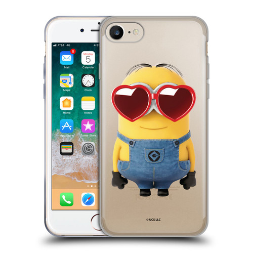 Minions Rise of Gru(2021) Valentines 2021 Heart Glasses Soft Gel Case for Apple iPhone 7 / 8 / SE 2020 & 2022