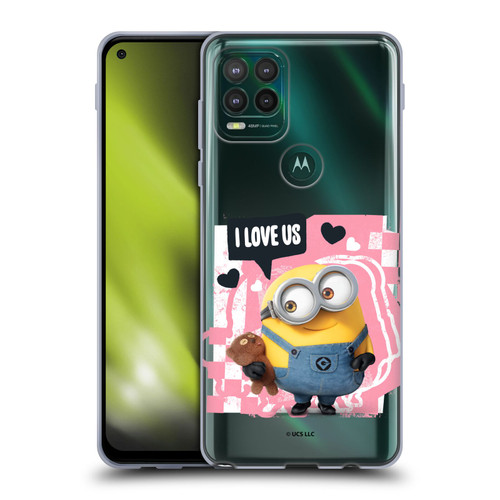Minions Rise of Gru(2021) Valentines 2021 Bob Loves Bear Soft Gel Case for Motorola Moto G Stylus 5G 2021