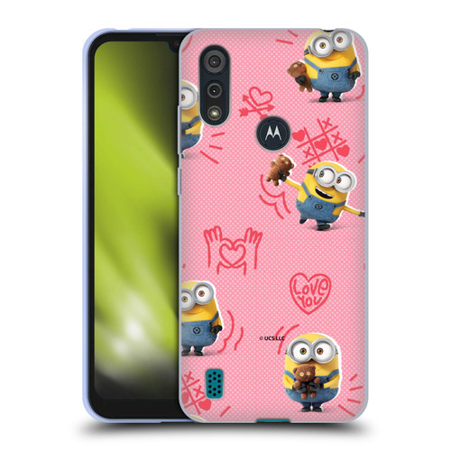 Minions Rise of Gru(2021) Valentines 2021 Bob Pattern Soft Gel Case for Motorola Moto E6s (2020)