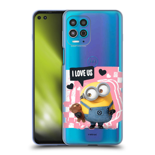 Minions Rise of Gru(2021) Valentines 2021 Bob Loves Bear Soft Gel Case for Motorola Moto G100