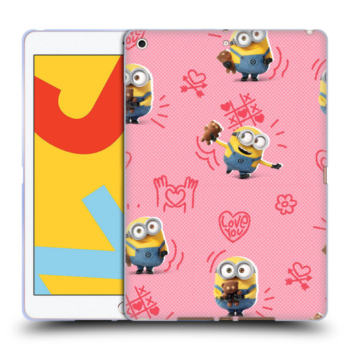 Minions Rise of Gru(2021) Valentines 2021 Bob Pattern Soft Gel Case for Apple iPad 10.2 2019/2020/2021
