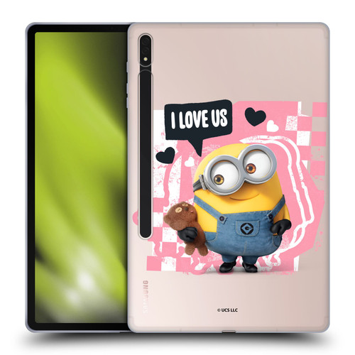 Minions Rise of Gru(2021) Valentines 2021 Bob Loves Bear Soft Gel Case for Samsung Galaxy Tab S8 Plus