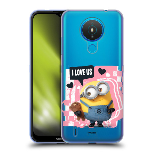 Minions Rise of Gru(2021) Valentines 2021 Bob Loves Bear Soft Gel Case for Nokia 1.4