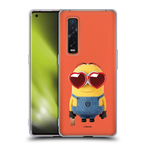 Minions Rise of Gru(2021) Valentines 2021 Heart Glasses Soft Gel Case for OPPO Find X2 Pro 5G