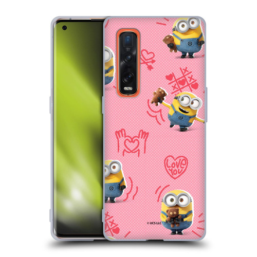 Minions Rise of Gru(2021) Valentines 2021 Bob Pattern Soft Gel Case for OPPO Find X2 Pro 5G