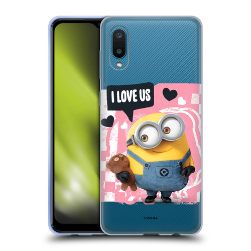 Minions Rise of Gru(2021) Valentines 2021 Bob Loves Bear Soft Gel Case for Samsung Galaxy A02/M02 (2021)