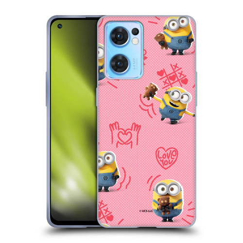 Minions Rise of Gru(2021) Valentines 2021 Bob Pattern Soft Gel Case for OPPO Reno7 5G / Find X5 Lite