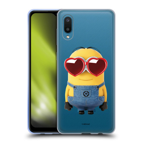 Minions Rise of Gru(2021) Valentines 2021 Heart Glasses Soft Gel Case for Samsung Galaxy A02/M02 (2021)