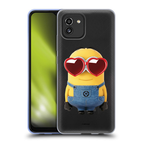 Minions Rise of Gru(2021) Valentines 2021 Heart Glasses Soft Gel Case for Samsung Galaxy A03 (2021)