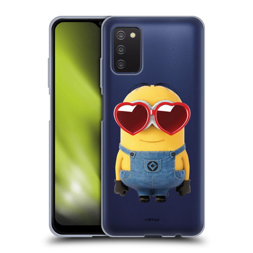 Minions Rise of Gru(2021) Valentines 2021 Heart Glasses Soft Gel Case for Samsung Galaxy A03s (2021)