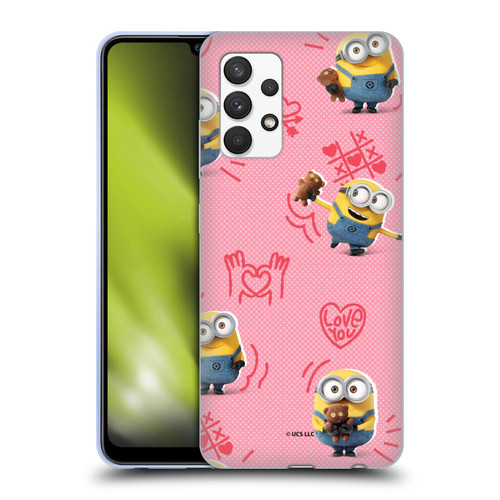 Minions Rise of Gru(2021) Valentines 2021 Bob Pattern Soft Gel Case for Samsung Galaxy A32 (2021)