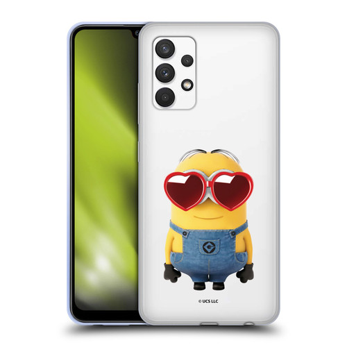 Minions Rise of Gru(2021) Valentines 2021 Heart Glasses Soft Gel Case for Samsung Galaxy A32 (2021)