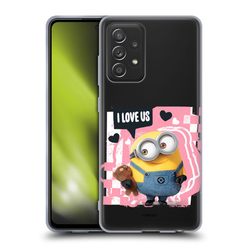 Minions Rise of Gru(2021) Valentines 2021 Bob Loves Bear Soft Gel Case for Samsung Galaxy A52 / A52s / 5G (2021)